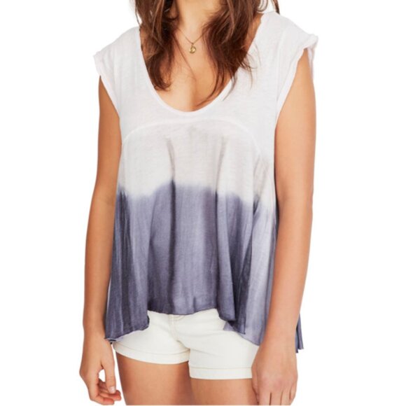Free People Paradise Dip-Dye Tee In Lilac NWT Size XS Boho Bohemian Hippie - Picture 2 of 8